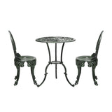 Livsip Patio Set Cast Aluminium Table&Chairs Verdigris 3PCS
