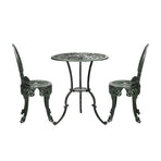 Livsip Patio Set Cast Aluminium Table&Chairs Verdigris 3PCS