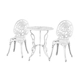 Livsip Outdoor Set Chairs&Table Cast Aluminum Rose 3PCS - Front View
