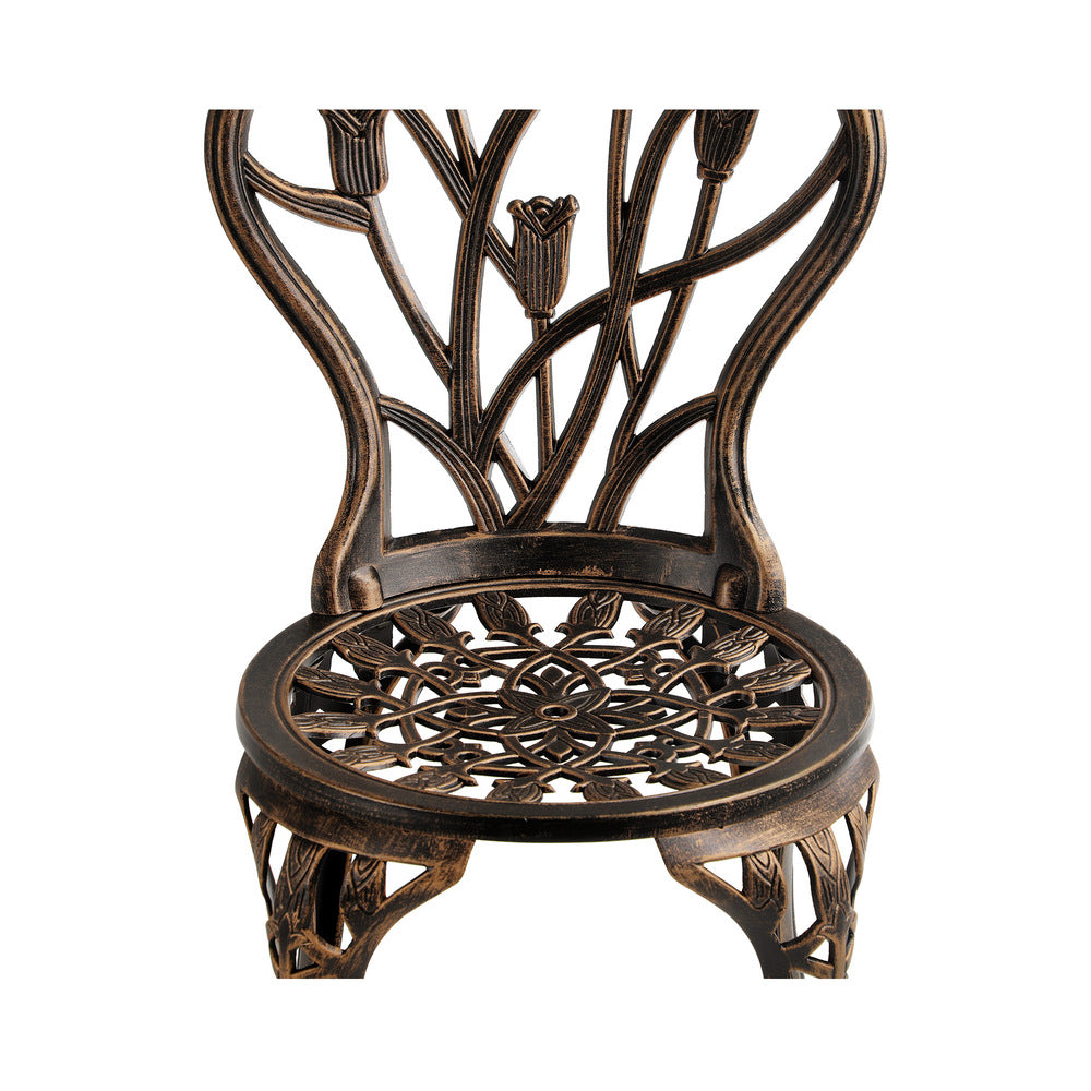 Livsip 3PCS Bistro Outdoor Setting Chairs Table Bronze