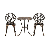 Livsip 3PCS Bistro Outdoor Setting Chairs Table Bronze