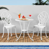 Livsip 3 PCS Outdoor Furniture Set Chairs&Table White