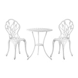 Livsip 3 PCS Outdoor Furniture Set Chairs&Table White