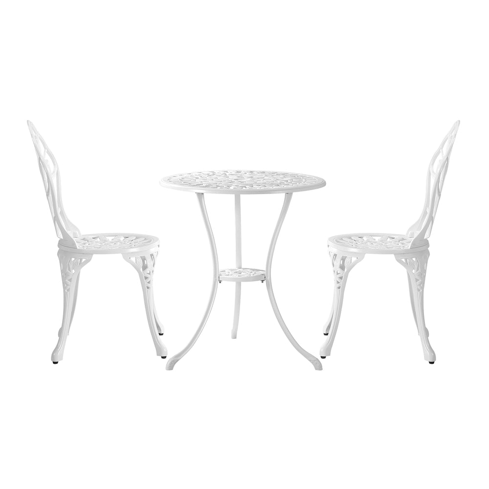 Livsip 3 PCS Outdoor Furniture Set Chairs&Table White