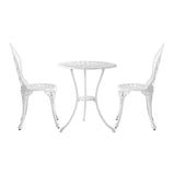 Livsip 3 PCS Outdoor Furniture Set Chairs&Table White - Top-Down View