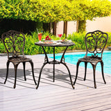 Livsip Outdoor Patio Set Chairs&Table 3PCS Bronze - Top-Down View