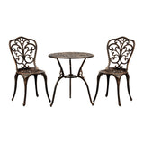 Livsip Outdoor Patio Set Chairs&Table 3PCS Bronze