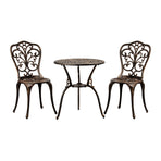 Livsip Outdoor Patio Set Chairs&Table 3PCS Bronze
