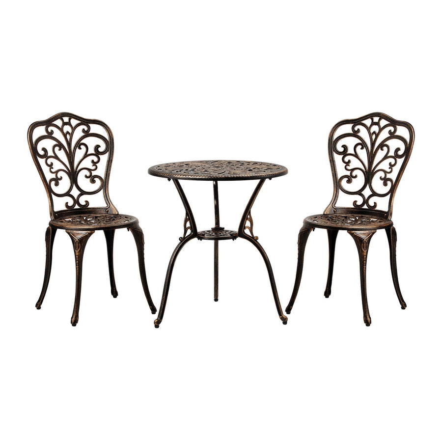 Livsip Outdoor Patio Set Chairs&Table 3PCS Bronze