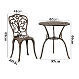 Livsip Outdoor Patio Set Chairs&Table 3PCS Bronze - Side View