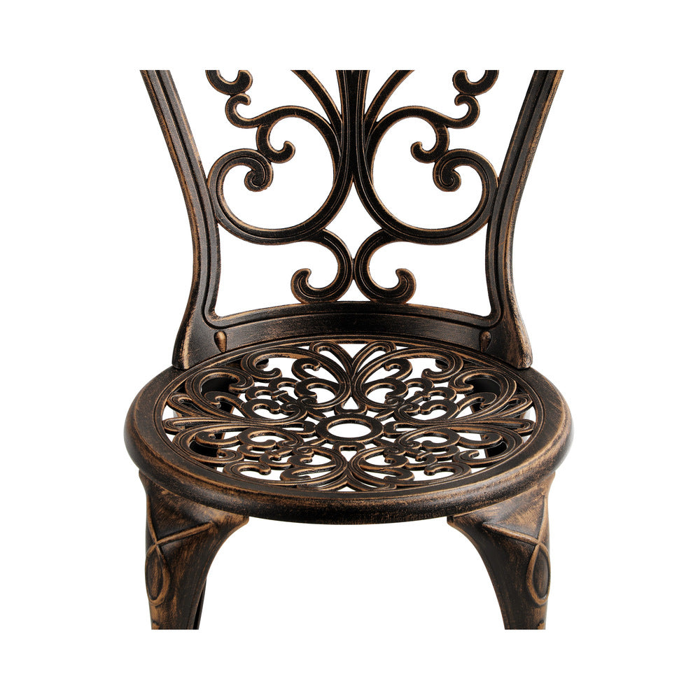 Livsip Outdoor Patio Set Chairs&Table 3PCS Bronze