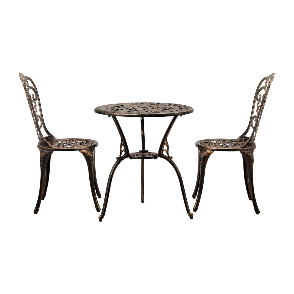 Livsip Outdoor Patio Set Chairs&Table 3PCS Bronze