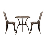 Livsip Outdoor Patio Set Chairs&Table 3PCS Bronze - Front View