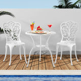 Livsip Bistro Outdoor Set Chairs Table 3PCS Cast Aluminium