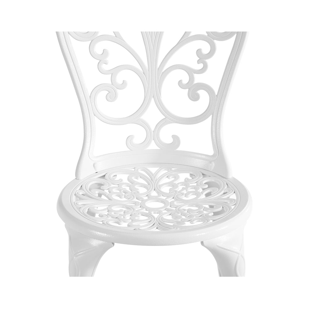 Livsip Bistro Outdoor Set Chairs Table 3PCS Cast Aluminium