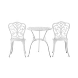 Livsip Bistro Outdoor Set Chairs Table 3PCS Cast Aluminium - Close-Up Angle