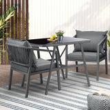 Livsip 3PCS Outdoor Dining Set Table Chairs Set - Front View