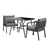 Livsip 3PCS Outdoor Dining Set Table Chairs Set