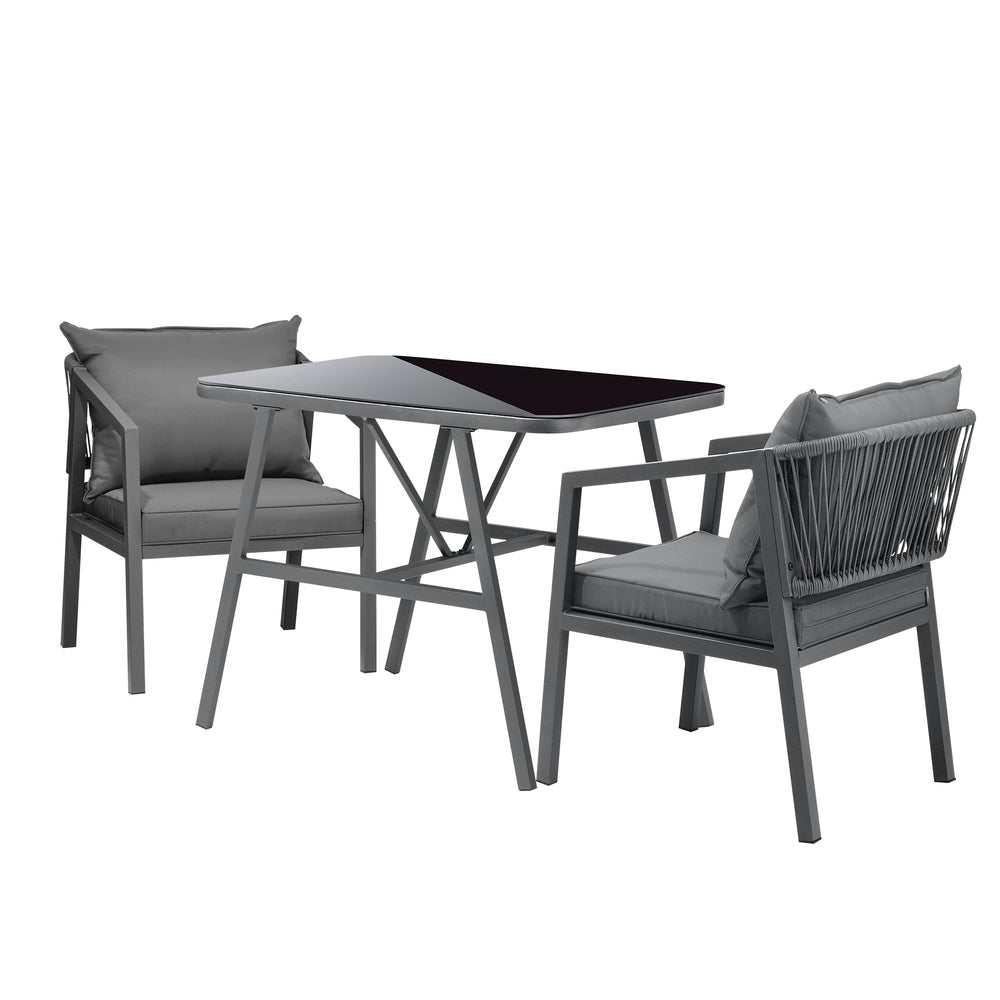 Livsip 3PCS Outdoor Dining Set Table Chairs Set