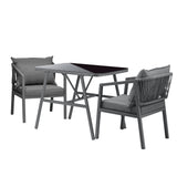 Livsip 3PCS Outdoor Dining Set Table Chairs Set