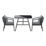 Livsip 3PCS Outdoor Dining Set Table Chairs Set - Low Angle