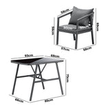 Livsip 3PCS Outdoor Dining Set Table Chairs Set