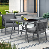 Livsip 3PCS Outdoor Dining Set Table Chairs Set