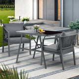 Livsip 3PCS Outdoor Dining Set Table Chairs Set - Close-Up Angle
