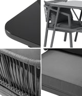 Livsip 3PCS Outdoor Dining Set Table Chairs Set - Rear View