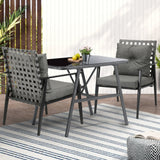 Livsip 2 Seater Outdoor Dining Set with Table Grey&Black - Rear View