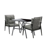 Livsip 2 Seater Outdoor Dining Set with Table Grey&Black
