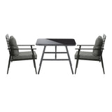 Livsip 2 Seater Outdoor Dining Set with Table Grey&Black