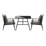 Livsip 2 Seater Outdoor Dining Set with Table Grey&Black