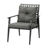 Livsip 2 Seater Outdoor Dining Set with Table Grey&Black