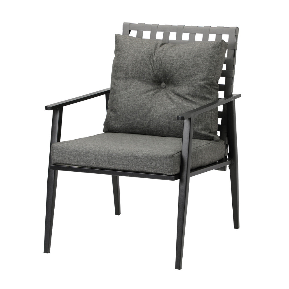 Livsip 2 Seater Outdoor Dining Set with Table Grey&Black