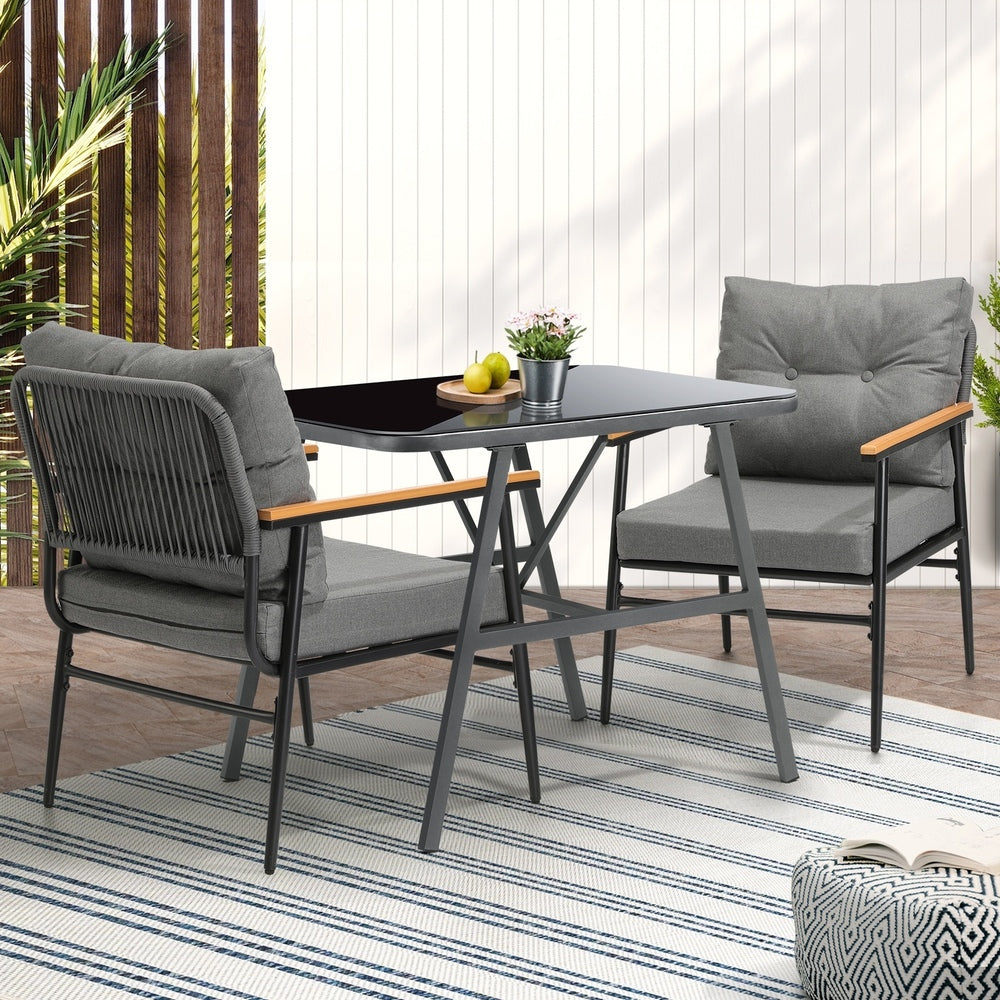 Livsip Outdoor Dining Set Patio Table and Chairs 2 Seater