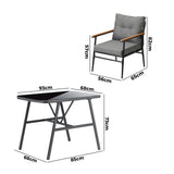 Livsip Outdoor Dining Set Patio Table and Chairs 2 Seater