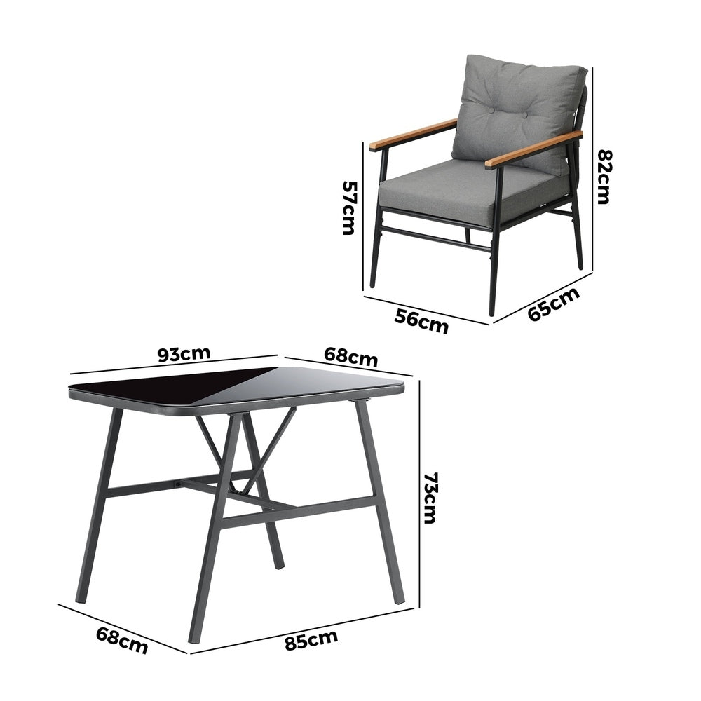 Livsip Outdoor Dining Set Patio Table and Chairs 2 Seater