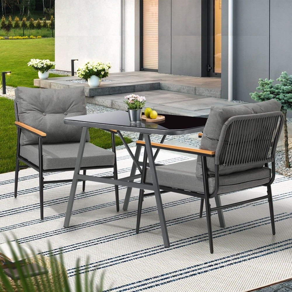 Livsip Outdoor Dining Set Patio Table and Chairs 2 Seater