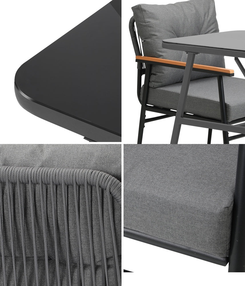 Livsip Outdoor Dining Set Patio Table and Chairs 2 Seater