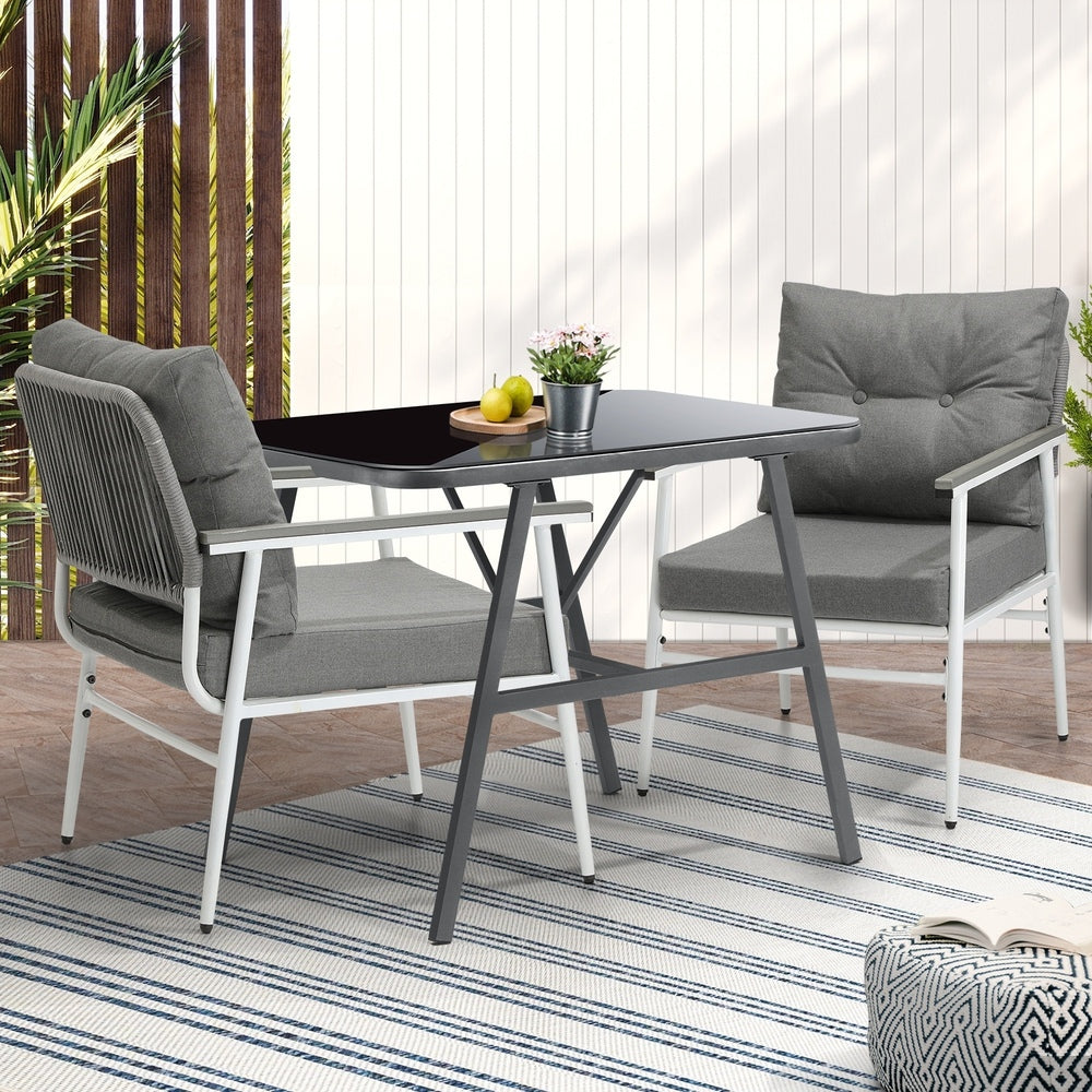 Livsip Outdoor Dining Set Patio Table and Chairs 3PCS