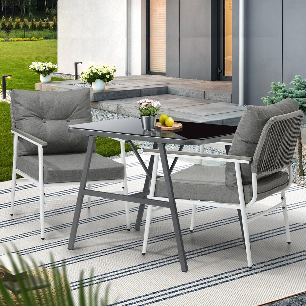 Livsip Outdoor Dining Set Patio Table and Chairs 3PCS