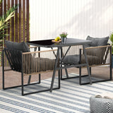 Livsip Outdoor Dining Set Patio Table Chairs Set - Close-Up Angle