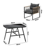 Livsip Outdoor Dining Set Patio Table Chairs Set - Low Angle