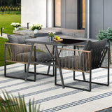Livsip Outdoor Dining Set Patio Table Chairs Set - Front View