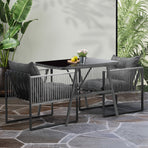 Livsip 3PCS Outdoor Dining Set Coffee Table Armchairs with Cushions, image 5