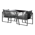 Livsip 3PCS Outdoor Dining Set Coffee Table Armchairs with Cushions