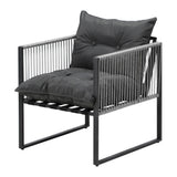 Livsip 3PCS Outdoor Dining Set Coffee Table Armchairs with Cushions