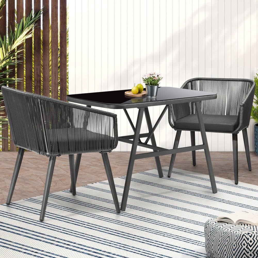 Livsip Outdoor Dining Set 3 PCS Table Chairs Set