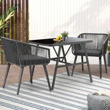 Livsip Outdoor Dining Set 3 PCS Table Chairs Set - Side View